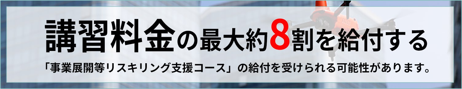 講習料金の最大約8割を給付する人材開発支援助成金